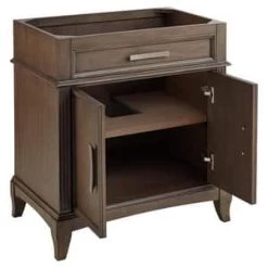 Flash Sale 🧨 Signature Hardware Livia 31 in. Floor Mount Vanity in Grey Wash 👏 -Signature Hardware Shop Query 4942