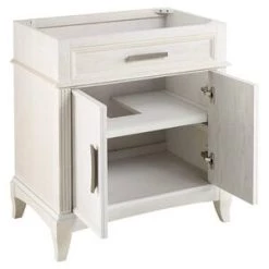 Outlet 🤩 Signature Hardware Livia 31 in. Floor Mount Vanity in White ✨ -Signature Hardware Shop Query 4949