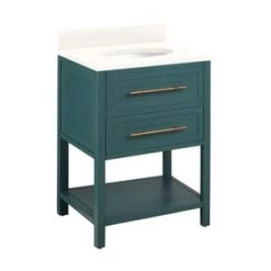 Best deal 🤩 Signature Hardware Robertson 24 in. Floor Mount Vanity in Everglade Green 😍