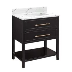 Cheap βοΈ Signature Hardware Robertson 30 in. Floor Mount Vanity in Black π