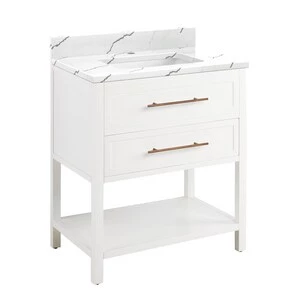 Coupon 𧨠Signature Hardware Robertson 30 in. Floor Mount Vanity in White π 3 Coupon 𧨠Signature Hardware Robertson 30 in. Floor Mount Vanity in White π