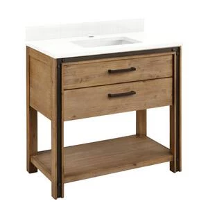 Top 10 π Signature Hardware Celebration 36 in. Floor Mount Vanity in Rustic Acacia with Feathered White π 4 Top 10 π Signature Hardware Celebration 36 in. Floor Mount Vanity in Rustic Acacia with Feathered White π - Image 2