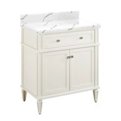 Promo 🔔 Signature Hardware Elmdale 30 in. Floor Mount Vanity in White 😉