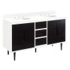 Best reviews of 💯 Signature Hardware Bivins 60-1/8 in. Floor Mount Vanity in Black with White 🎉 -Signature Hardware Shop Query 5156