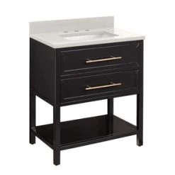 Best Pirce π Signature Hardware Robertson 30 in. Floor Mount Vanity in Black β€οΈ