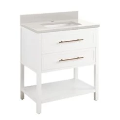 New 👏 Signature Hardware Robertson 30 in. Floor Mount Vanity in White ✨