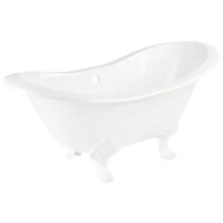 Flash Sale 🎁 Signature Hardware Arabella 71-3/4 x 31 in. Freestanding Bathtub Offset Drain in White 🎉