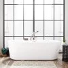 Brand new 😉 Signature Hardware Ashington 70 x 33-1/4 in. Freestanding Bathtub Center Drain in White with Oil Rubbed Bronze Trim 😍 -Signature Hardware Shop Query 5188