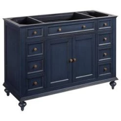 Deals ⌛ Signature Hardware Keller 48 in. Floor Mount Vanity in Vintage Navy Blue 🥰 -Signature Hardware Shop Query 5200