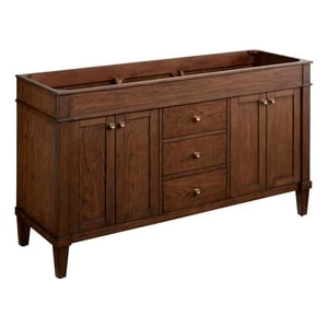 Outlet ❤️ Signature Hardware Trossman 60 in. Floor Mount Vanity in Antique Coffee ❤️ 3 Outlet ❤️ Signature Hardware Trossman 60 in. Floor Mount Vanity in Antique Coffee ❤️