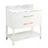 Best Sale 😉 Signature Hardware Robertson 36 in. Floor Mount Vanity in White with Hailstone White ⭐ -Signature Hardware Shop Query 5249