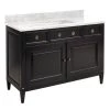 New 🎁 Signature Hardware Hawkins 48 in. Floor Mount Vanity in Black ⌛