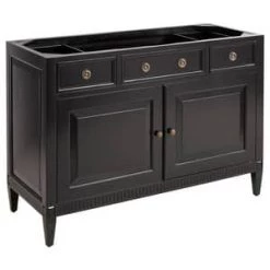 New 🎁 Signature Hardware Hawkins 48 in. Floor Mount Vanity in Black ⌛ -Signature Hardware Shop Query 5253