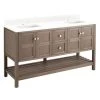 Best Pirce ✔️ Signature Hardware Olsen 60 in. Floor Mount Vanity in Ash Brown 🌟 -Signature Hardware Shop Query 5263