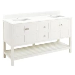 Best deal 🥰 Signature Hardware Olsen 60 in. Floor Mount Vanity in White ❤️