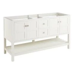 Best deal 🥰 Signature Hardware Olsen 60 in. Floor Mount Vanity in White ❤️ -Signature Hardware Shop Query 5274