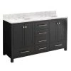 Promo 🔥 Signature Hardware Radke 60 in. Floor Mount Vanity in Black 🌟