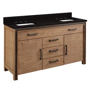 Best Sale ⭐ Signature Hardware Celebration 60 in. Floor Mount Vanity in Rustic Acacia ⭐ 3 Best Sale ⭐ Signature Hardware Celebration 60 in. Floor Mount Vanity in Rustic Acacia ⭐