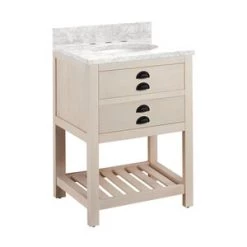 Promo 🎁 Signature Hardware Ansel 24 in. Floor Mount Vanity in Whitewash Pine 🥰
