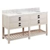 New ⭐ Signature Hardware Ansel 60 in. Floor Mount Vanity in Whitewash Pine ⌛ -Signature Hardware Shop Query 5342
