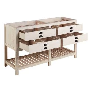 New ⭐ Signature Hardware Ansel 60 in. Floor Mount Vanity in Whitewash Pine ⌛ 7 New ⭐ Signature Hardware Ansel 60 in. Floor Mount Vanity in Whitewash Pine ⌛ - Image 5