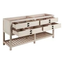 Promo ✨ Signature Hardware Ansel 72 in. Floor Mount Vanity in Whitewash Pine ❤️ -Signature Hardware Shop Query 5351