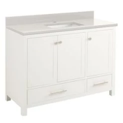 Cheap 🎁 Signature Hardware Radke 48 in. Floor Mount Vanity in White 🥰
