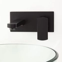 Buy 🥰 Signature Hardware Altus Single Handle Wall Mount Bathroom Sink Faucet in Black 🎉