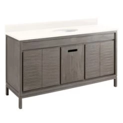 Outlet π Signature Hardware Becker 59-3/4 in. Floor Mount Vanity in Grey Wash π€©