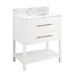 Best Pirce 🎉 Signature Hardware Robertson 30 in. Floor Mount Vanity in White ❤️