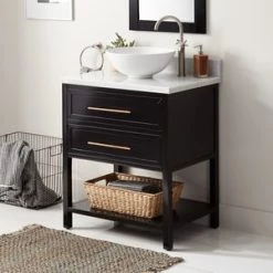 Top 10 🛒 Signature Hardware Robertson 30 in. Floor Mount Vanity in Black 😍