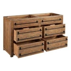 New ❤️ Signature Hardware Maysville 60 in. Floor Mount Vanity in Grey Wash ✨ -Signature Hardware Shop Query 5493