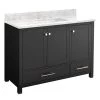 Cheap 🥰 Signature Hardware Radke 48 in. Floor Mount Vanity in Black ✨ -Signature Hardware Shop Query 5509