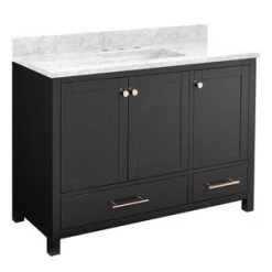 Cheap π₯° Signature Hardware Radke 48 in. Floor Mount Vanity in Black β¨