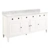 Best Pirce 😀 Signature Hardware Hawkins 72 in. Floor Mount Vanity in White 🎁 -Signature Hardware Shop Query 5558