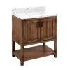 Best deal 🥰 Signature Hardware Morris 30 in. Floor Mount Vanity in Rustic Brown with Hailstone White 🧨 -Signature Hardware Shop Query 5578