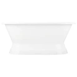 Outlet 😀 Signature Hardware Henley 60 x 30 in. Cast Iron Double-Ended Pedestal Tub with Rolled Rim in White 🛒 -Signature Hardware Shop Query 561