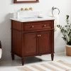 Coupon 🧨 Signature Hardware Elmdale 30 in. Floor Mount Vanity in Antique Brown ❤️