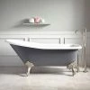 New ⭐ Signature Hardware Goodwin 66 x 29-1/2 in. Freestanding Bathtub End Drain in Dark Grey 🔔 -Signature Hardware Shop Query 5661