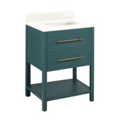 Flash Sale 🥰 Signature Hardware Robertson 24 in. Floor Mount Vanity in Everglade Green 🤩