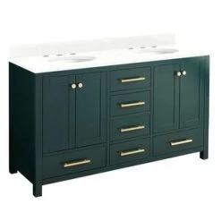 Brand new ❤️ Signature Hardware Radke 60 in. Floor Mount Vanity in Hunter Green ✨