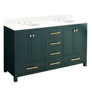 Brand new ❤️ Signature Hardware Radke 60 in. Floor Mount Vanity in Hunter Green ✨ 3 Brand new ❤️ Signature Hardware Radke 60 in. Floor Mount Vanity in Hunter Green ✨