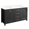 Budget 😉 Signature Hardware Radke 60 in. Floor Mount Vanity in Black 🧨 -Signature Hardware Shop Query 5717