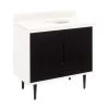 Best Sale 🔥 Signature Hardware Bivins 36-1/8 in. Floor Mount Vanity in Black with White 🛒 -Signature Hardware Shop Query 5723