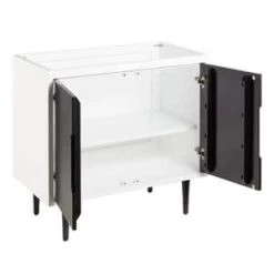 Best Sale 🔥 Signature Hardware Bivins 36-1/8 in. Floor Mount Vanity in Black with White 🛒 -Signature Hardware Shop Query 5726