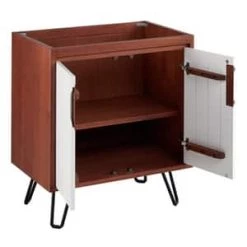 Outlet 🤩 Signature Hardware Millie 30-1/8 in. Floor Mount Vanity in Cinnamon with White 💯 -Signature Hardware Shop Query 5764