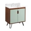 Discount 👍 Signature Hardware Millie 30-1/8 in. Floor Mount Vanity in Matcha Green with Java 👏 -Signature Hardware Shop Query 5768