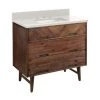 Best Pirce ❤️ Signature Hardware Danenberg 36 in. Floor Mount Vanity in Russet Brown, Riverside Grey with Antique Brass 🎉 -Signature Hardware Shop Query 5908