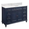 Discount ⭐ Signature Hardware Keller 48 in. Floor Mount Vanity in Vintage Navy Blue 🤩