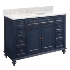 Discount β Signature Hardware Keller 48 in. Floor Mount Vanity in Vintage Navy Blue π€©